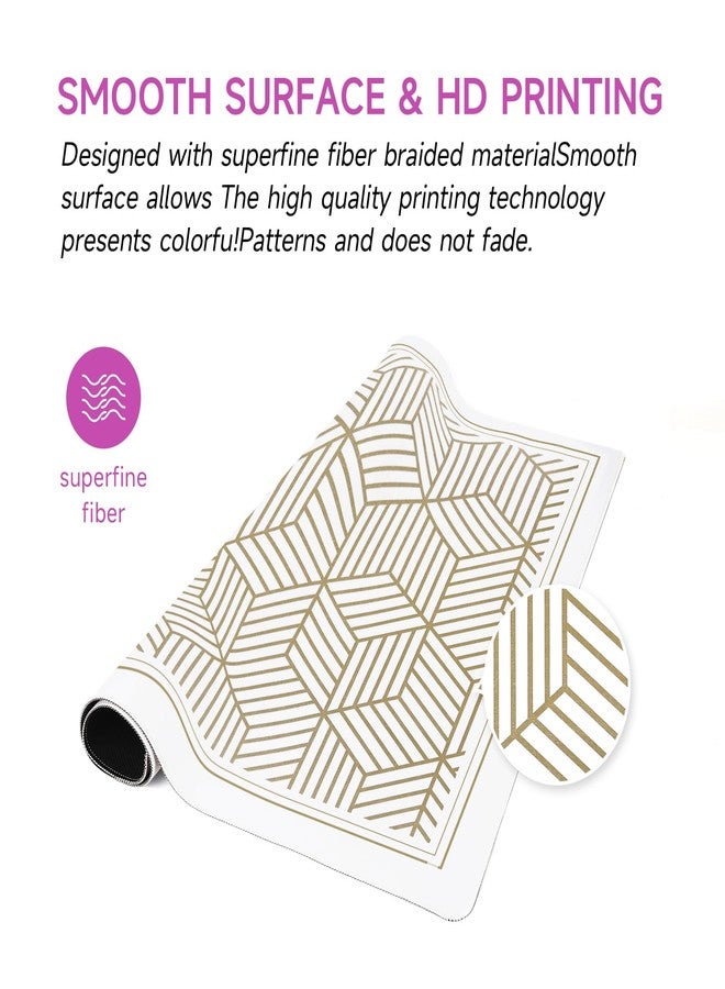 Deyimmei Mahjong Mat for Table - Non-Slip Mahjong Table Cover with Storage Pockets, Perfect Mahjong Accessories & Gifts for Women, Men, and Mahjong Enthusiasts (Golden Herringbone) - Image 5